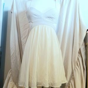 BCBG, White/silver, strap/cutout dress Sz 4